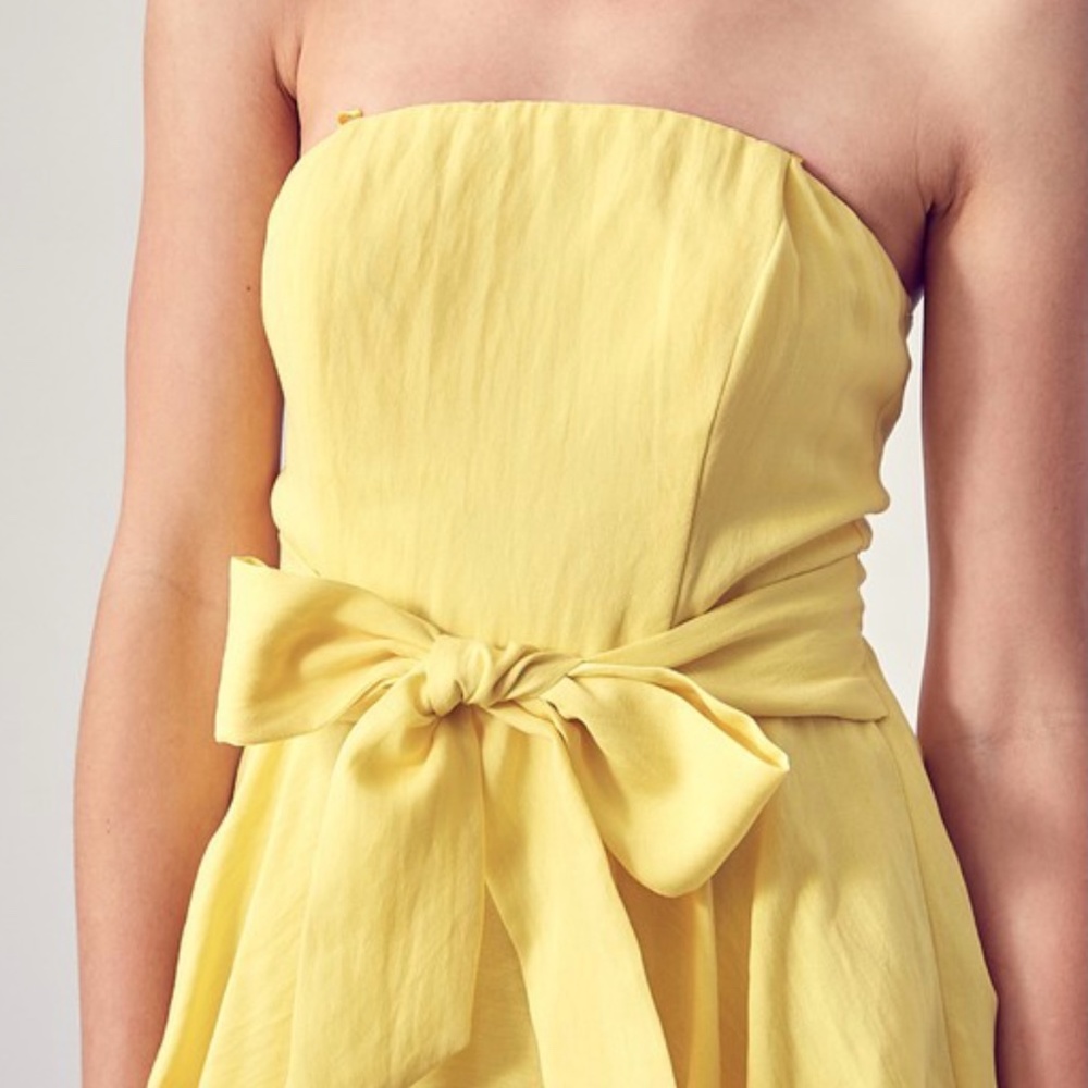 LEMON YELLOW WOVEN ROMPER - Picture 3 of 7